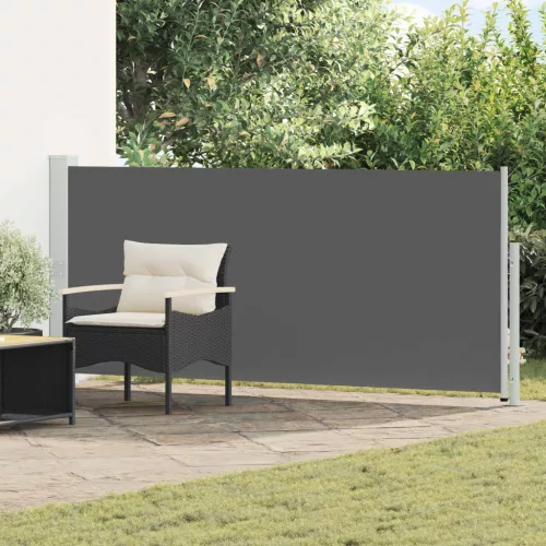 vidaXL Húzható oldalsó napernyő Antracitszürke 300 x 120 cm Poliészter