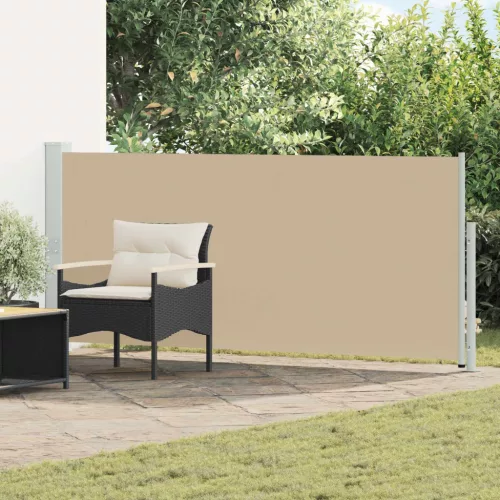 vidaXL Húzható oldalsó napernyő Bézs 600 x 160 cm Poliészter