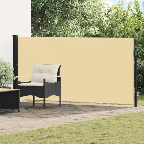 vidaXL Húzható oldalsó napernyő Homokszín 600 x 160 cm Poliészter