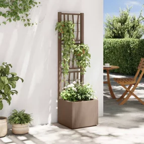   vidaXL Kertész cserép rácsos változattal Barna 36 x 36 x 140 cm PP
