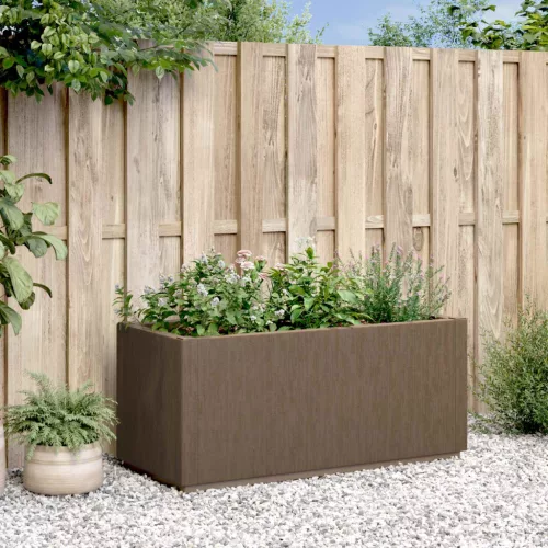vidaXL Kerti virágtartó doboz Barna 80 x 36 x 35 cm PP