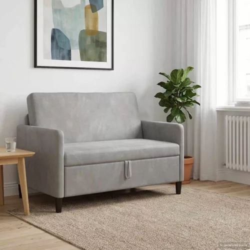 Tárolós Kanapé 2-személyes Világosszürke 122 x 78 x 87 cm