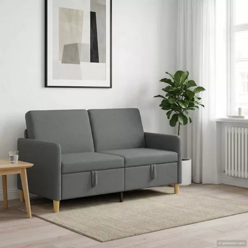 Tárolós Kanapé Sötétszürke 152 x 78 x 87 cm Poliészter