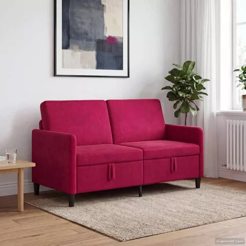 Tárolós Kanapé 2-személyes Bordó 152 x 78 x 87 cm Poliészter