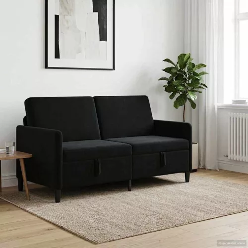 Tárolós Kanapé 3-személyes Fekete 172 x 78 x 87 cm Poliészter