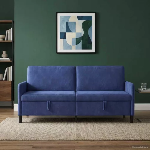 Tárolós Kanapé 3-személyes Rendőrségi kék 192 x 78 x 87 cm