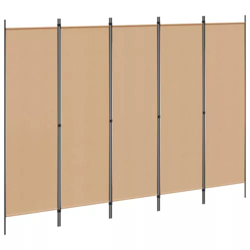 vidaXL 5-paneles szoba elválasztó Bézs 250 x 180 cm Szövet