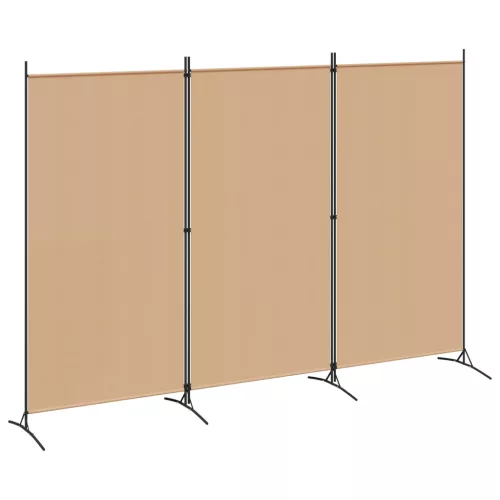 vidaXL 3-panelos válaszfal Bézs 260 x 180 cm Szövet