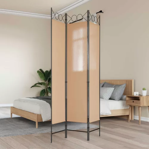 vidaXL 3-panelos válaszfal Bézs 120 x 200 cm Szövet