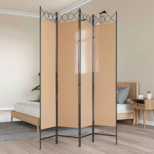 vidaXL 4-paneles szoba elválasztó Bézs 160 x 200 cm Szövet