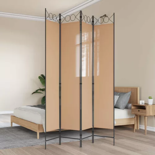 vidaXL 4-paneles szoba elválasztó Bézs 160 x 220 cm Szövet