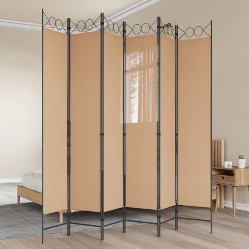 vidaXL 6-paneles szobaelválasztó Bézs 240 x 220 cm Szövet