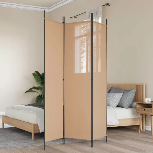 vidaXL 3-panelos válaszfal Bézs 150 x 200 cm Szövet