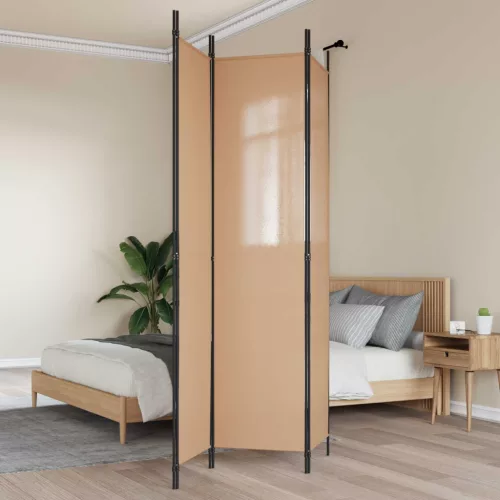 vidaXL 3-panelos válaszfal Bézs 150 x 220 cm Szövet