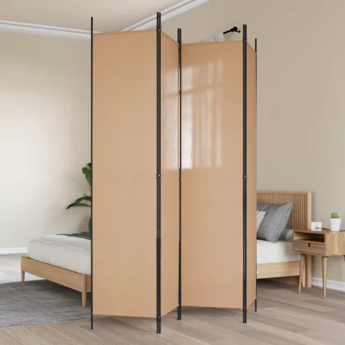 vidaXL 4-paneles szoba elválasztó Bézs 200 x 220 cm Szövet