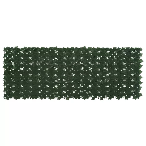 vidaXL Erkély képernyő levelekkel Sötétzöld 200 x 75 cm