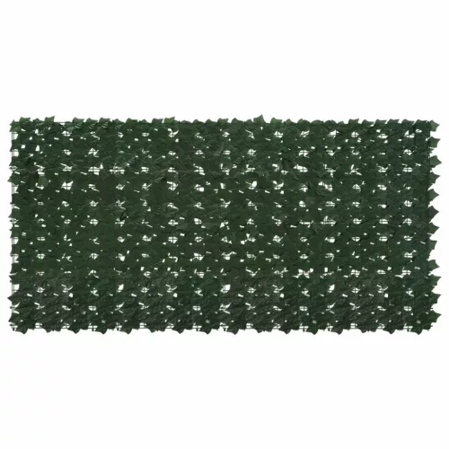 vidaXL Erkély képernyő levelekkel Sötétzöld 200 x 100 cm