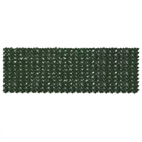 vidaXL Erkély képernyő levelekkel Sötétzöld 300 x 100 cm