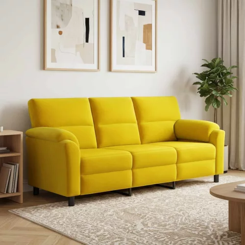 Kanapé Sárga 214 x 85 x 93 cm Bársony