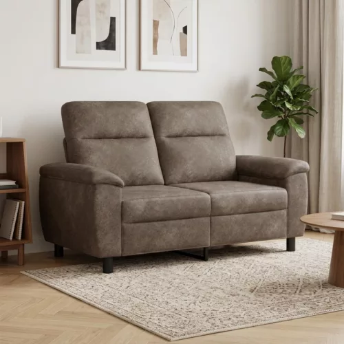Kanapé Sötétszürke 158 x 90 x 95 cm Műsuede Bőr