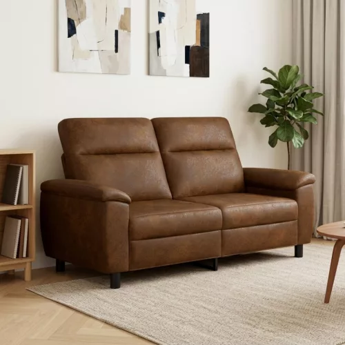 Kanapé Barna 178 x 90 x 95 cm Műsuede Bőr