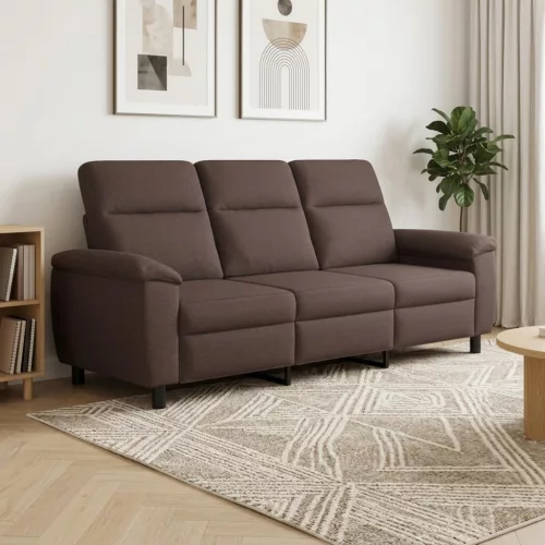 Kanapé Sötét Barna 214 x 90 x 95 cm Szövet