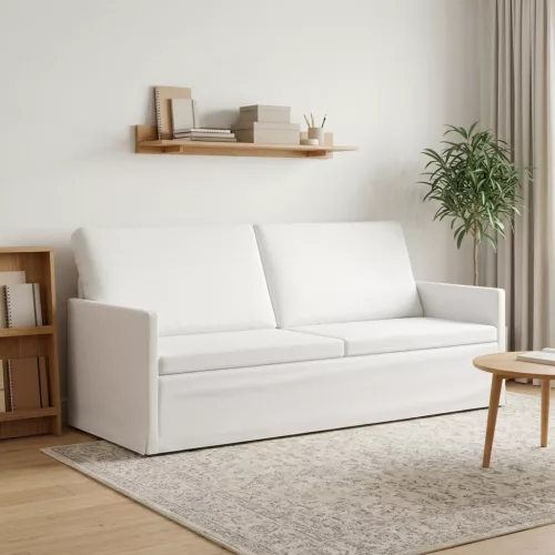 3 személyes kanapé Fehér 190 x 81 x 82 cm Szövet