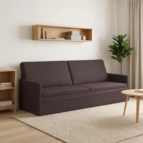 3 személyes kanapé Sötét Barna 220 x 81 x 82 cm Szövet