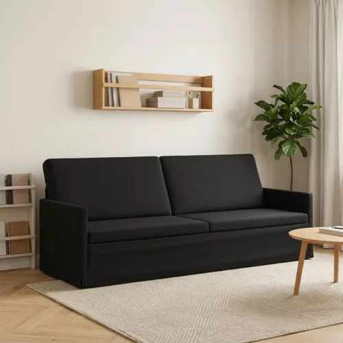 3 személyes kanapé Fekete 220 x 81 x 82 cm Bársony