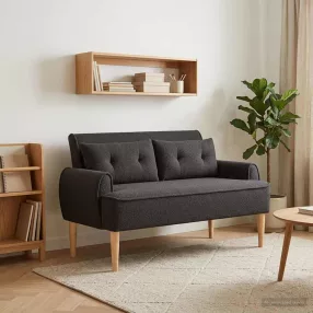   Gombra tűzött loveseat 2-személyes Fekete 117 x 67 x 77 cm