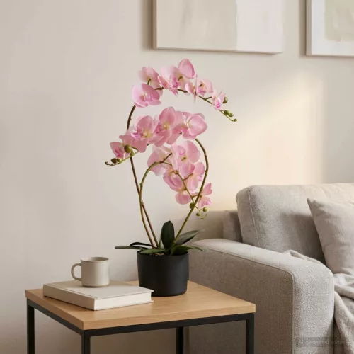 Mesterséges orchidea növény cserépben Rózsaszín 45 x 15 x 65 cm