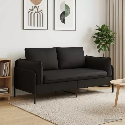 Kétüléses Kanapé 2-személyes Fekete 188 x 81 x 89 cm Bársony