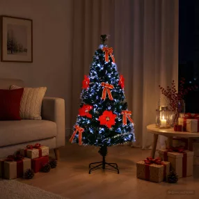 Optikai szálas műfenyő 150 cm 24 LED Többszínű PVC