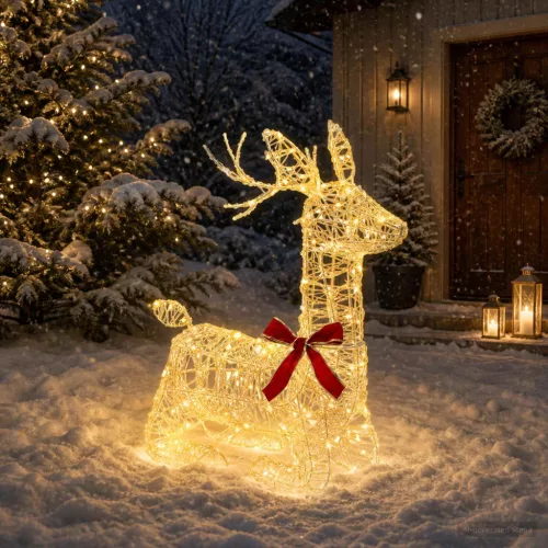 3D karácsonyi rénszarvas LOVIISA 140 LED Meleg fehér