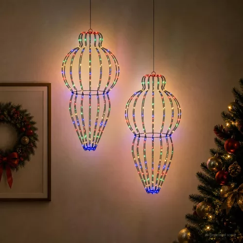 Karácsonyi csúcsdísz világítás 2 db 640 LED Többszínű