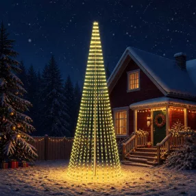   LED Karácsonyi Fenyő EKENAS 470 cm 1504 LED Meleg fehér Acél