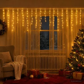 Fényfüggöny 210 LED Meleg fehér 500 x 72 cm