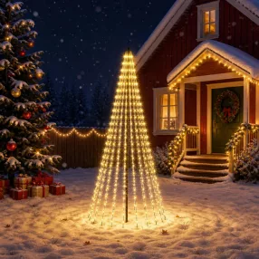   LED Karácsonyi Fenyő EKENAS 235 cm 500 LED Meleg fehér Vas