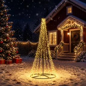   LED Karácsonyi Fenyő EKENAS 235 cm 1000 LED Meleg fehér Acél