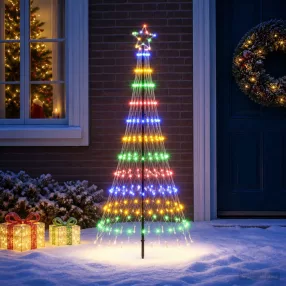   LED Karácsonyi Fenyő EKENAS 180 cm 230 LED Többszínű Vas Fekete