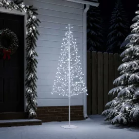 LED-es karácsonyfa Fehér 180 cm Acél 196 LED
