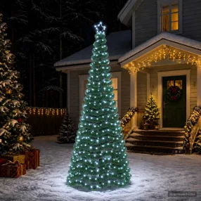 LED-es csillámos műfenyő talppal EKENAS 250 cm 370 LED