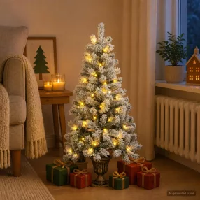 Behavazott mini karácsonyfa 120 cm 100 LED Meleg fehér PVC