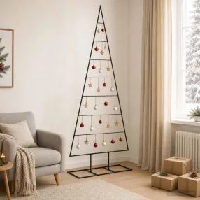 Fém karácsonyfa KUOPIO 210 cm Fém Fekete