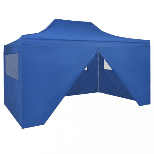 vidaXL kék összecsukható sátor 4 oldalfallal 3 x 4,5 m
