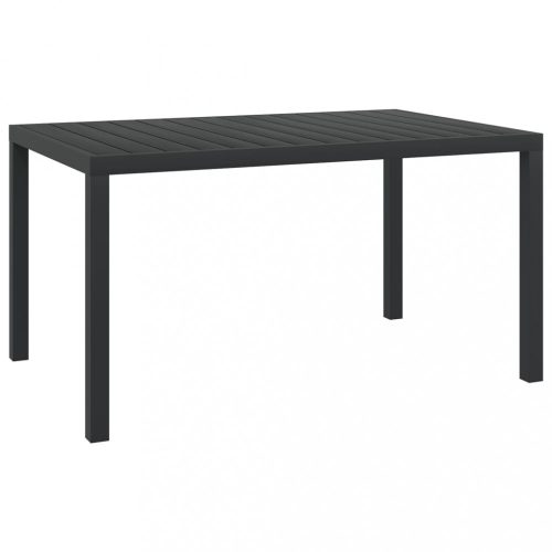 Fekete alumínium és WPC kerti asztal 150 x 90 x 74 cm