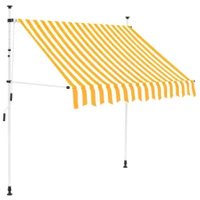   vidaXL narancssárga-fehér csíkos kézzel feltekerhető napellenző 150 cm