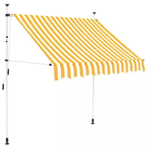 vidaXL narancssárga-fehér csíkos kézzel feltekerhető napellenző 150 cm