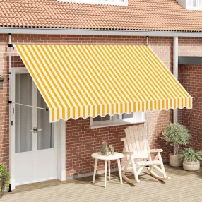   vidaXL narancssárga-fehér csíkos kézzel feltekerhető napellenző 350 cm