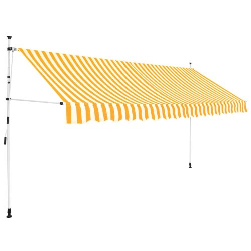  narancssárga-fehér csíkos kézzel feltekerhető napellenző 350 cm